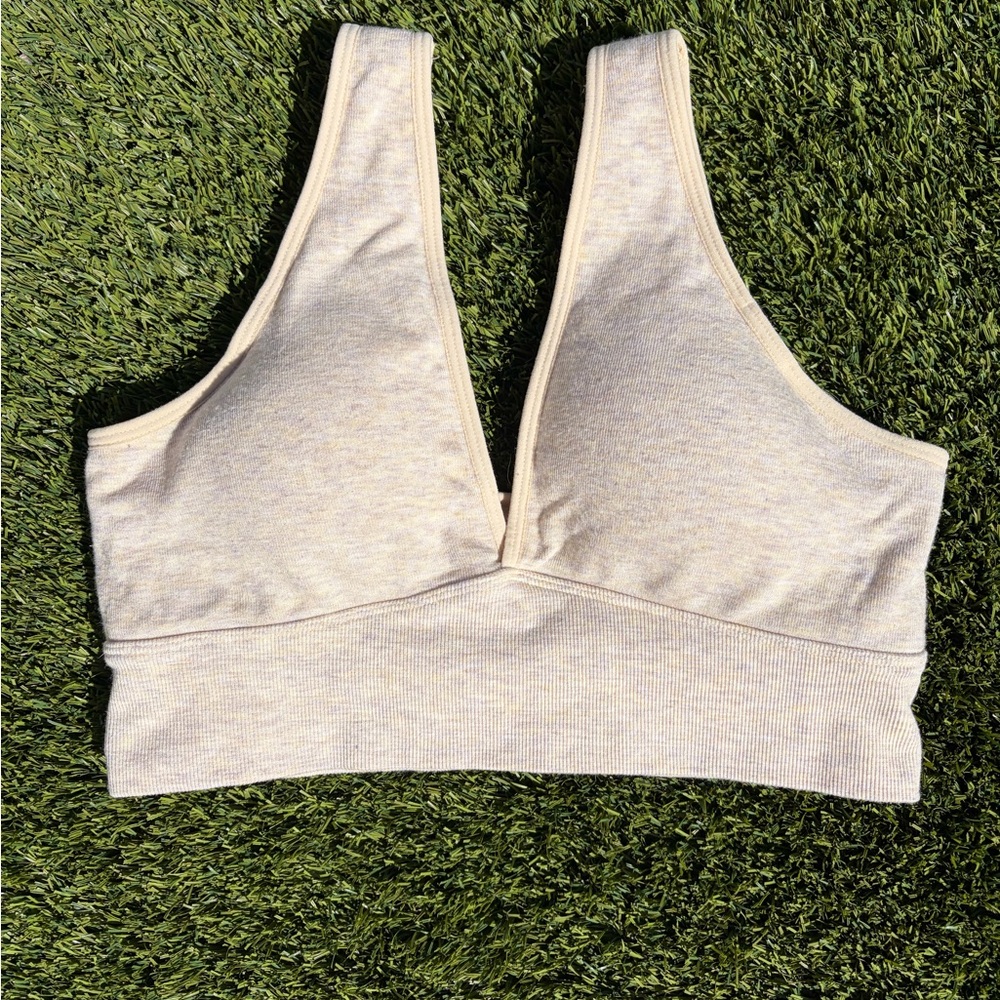 Seamless Light Cream V-Neck Comfort Nursing Bralette